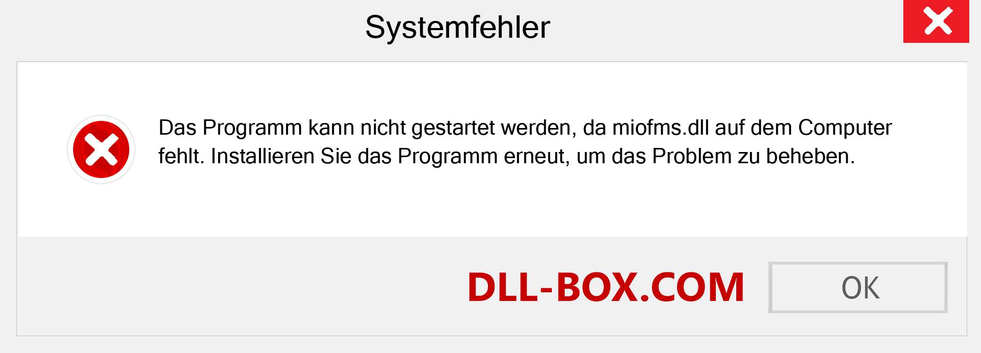 miofms.dll-Datei fehlt?. Download für Windows 7, 8, 10 - Fix miofms dll Missing Error unter Windows, Fotos, Bildern