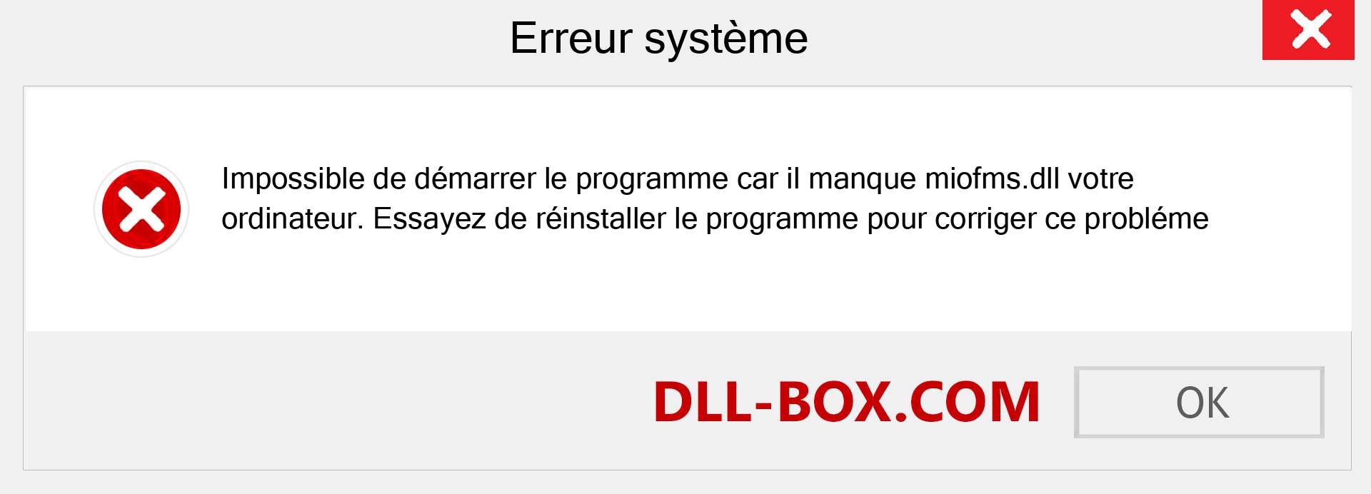 Le fichier miofms.dll est manquant ?. Télécharger pour Windows 7, 8, 10 - Correction de l'erreur manquante miofms dll sur Windows, photos, images