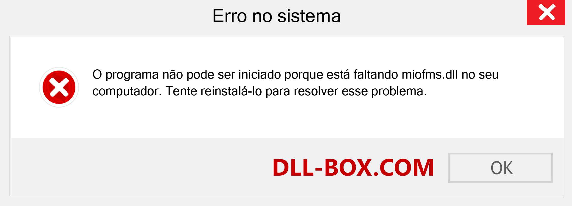 Arquivo miofms.dll ausente ?. Download para Windows 7, 8, 10 - Correção de erro ausente miofms dll no Windows, fotos, imagens